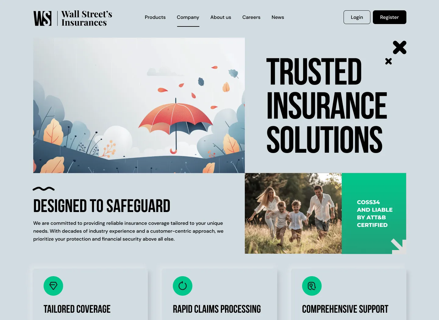 Wall Street Insurance website header image