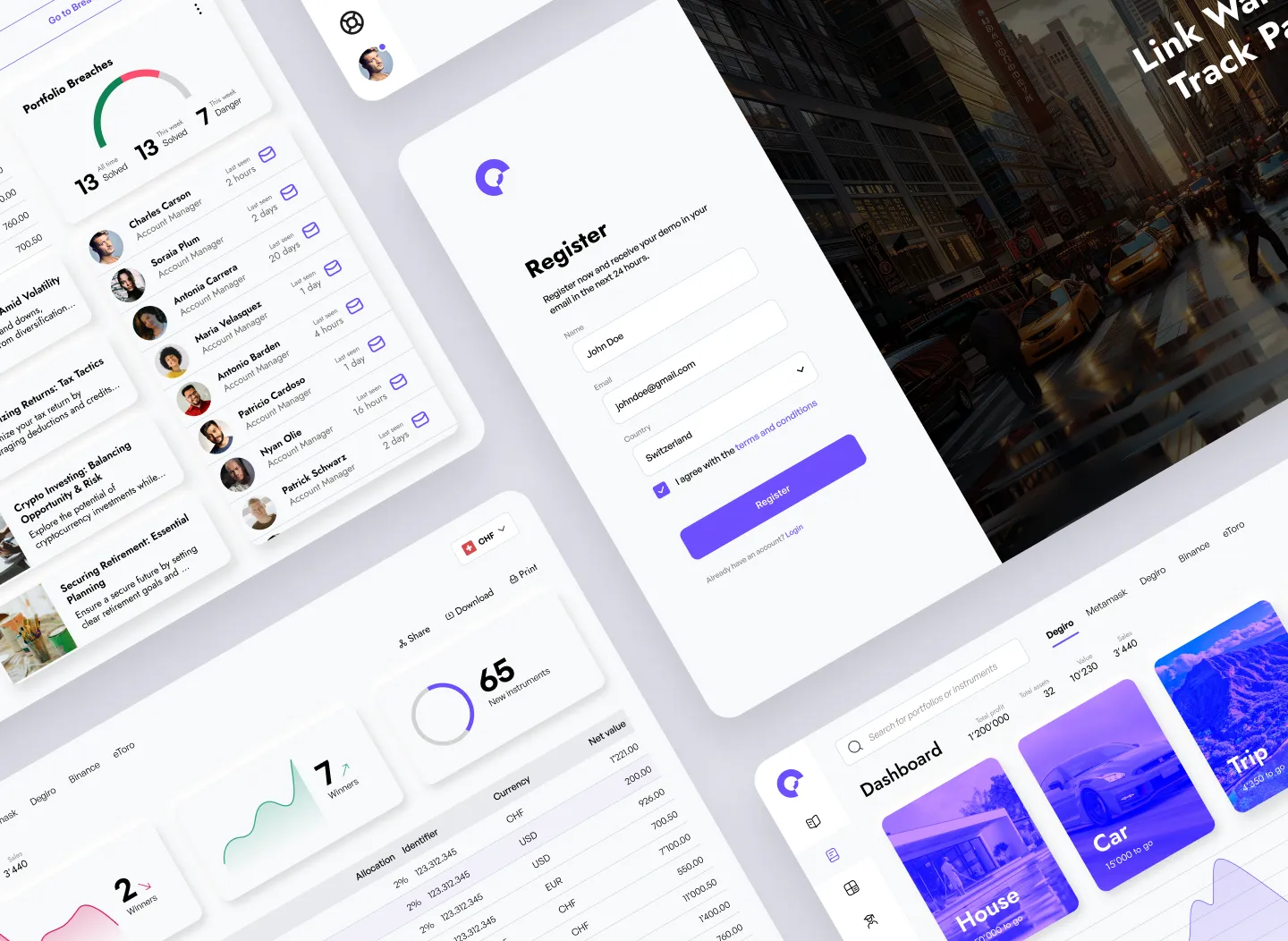 Portfolio manager website header image